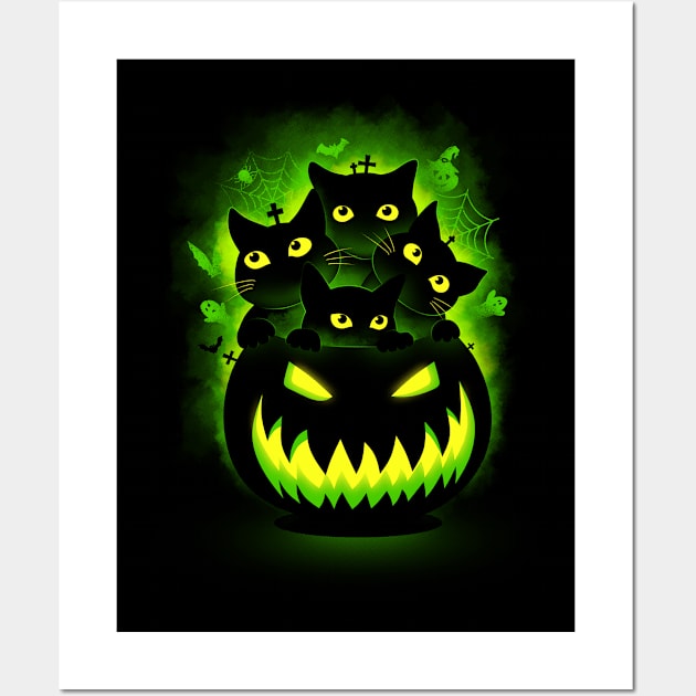 Pumpkin cats Wall Art by eriondesigns